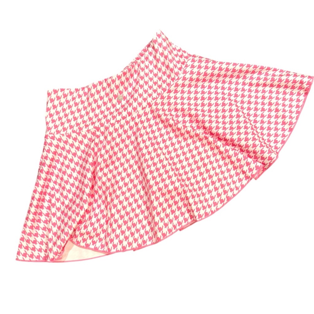 HALARA Pink Houndstooth Circle Skater Skirt - Picture 4 of 8